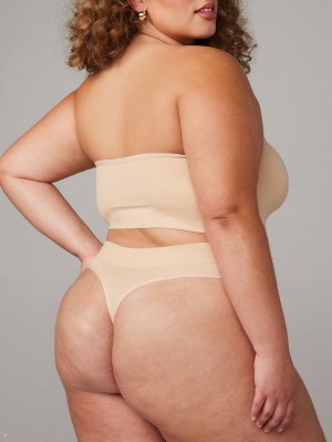 Beige Savage X Fenty Seamless High-Waist Women's Thong Panty | ADIGQR728