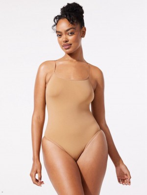 Beige Savage X Fenty Seamless Teddy Women's Bodysuit | SXKAHE741