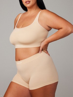 Beige Savage X Fenty Seamless Women's Boy Shorts | QUKOVS367