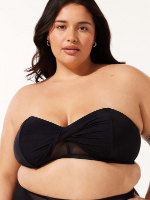 Black Savage X Fenty Aqua Hour Bandeau Women's Bralettes | UXJWQM512