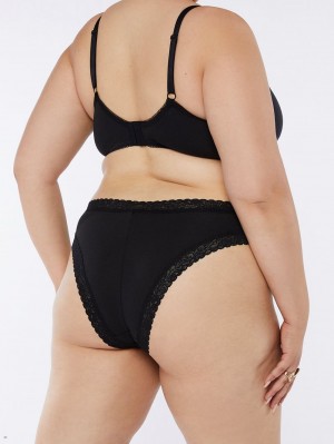 Black Savage X Fenty Cotton Essentials Lace-Trim Women's Cheeky Panty | VBSLZW129