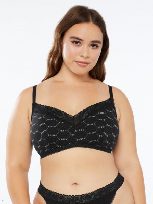 Black Savage X Fenty Cotton Essentials Lace-Trim Women's Bralettes | HSOAPL864