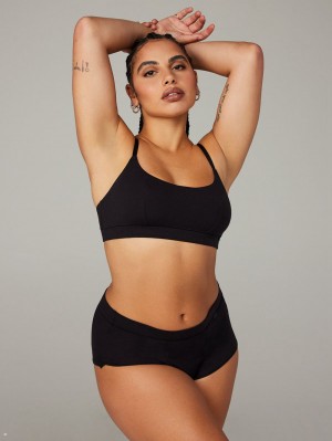 Black Savage X Fenty Cotton Essentials Scoop-Neck Women's Bralettes | INHMLY870