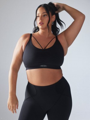 Black Savage X Fenty Curve Alert Medium-Impact Women's Sports Bra | XYKUPH095