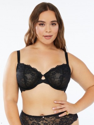 Black Savage X Fenty Floral Lace Women's Unlined Bra | OZEXLF657