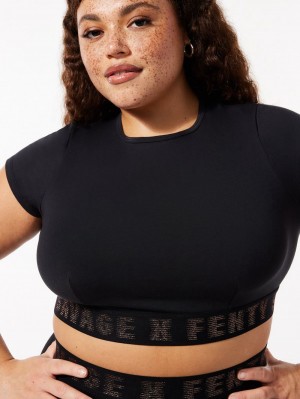 Black Savage X Fenty Forever Savage Crop Women's Tops | RVQFBG714