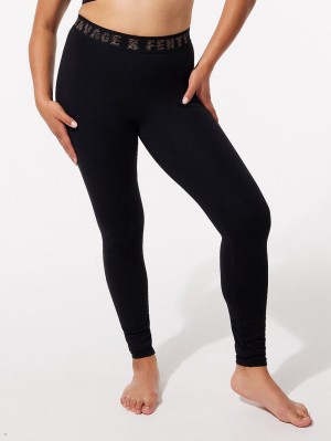 Black Savage X Fenty Forever Savage Jersey Women's Leggings | IJMBWK804