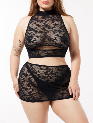 Black Savage X Fenty Link Up Lace Keyhole Women's Skirts | UEPVKF529