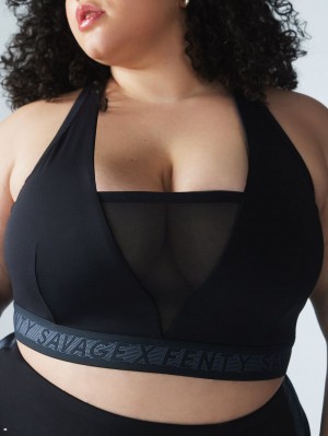 Black Savage X Fenty Main Player Medium-Impact Women's Sports Bra | QZCPEI964