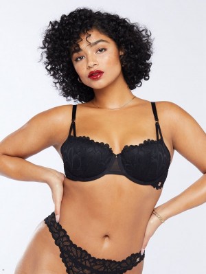 Black Savage X Fenty Not Sorry Lightly Lined Lace Women's Balconette Bra | NBGDLF237