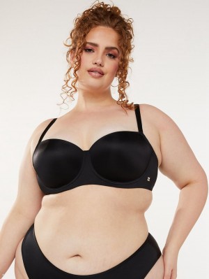 Black Savage X Fenty Not Sorry Microfiber Low-Cut Women's Balconette Bra | PJXNEO081