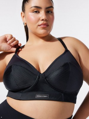 Black Savage X Fenty On The Mark Low-Impact Bullet Women's Sports Bra | ODZSPV863