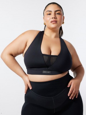 Black Savage X Fenty Racer X Medium-Impact Women's Sports Bra | MDFYBX435