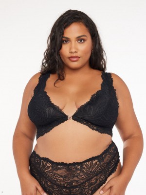 Black Savage X Fenty Romantic Corded Lace Front-Closure Women's Bralettes | ZOIUPY035