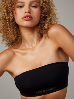 Black Savage X Fenty Seamless Bandeau Women's Bralettes | JVWGLH490