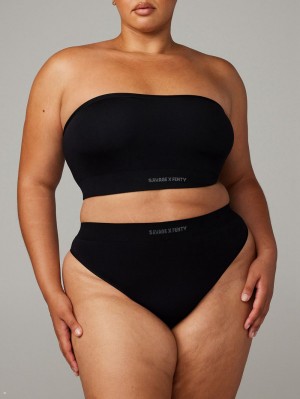 Black Savage X Fenty Seamless High-Waist Women's Thong Panty | HNZQLC749