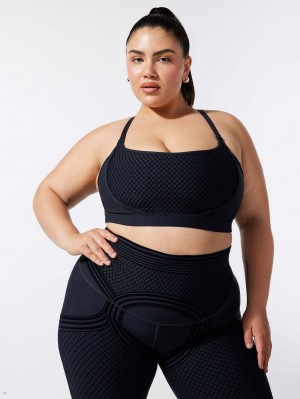 Black Savage X Fenty Special Fx Low-Impact Flocked Women's Sports Bra | TEKWPJ140