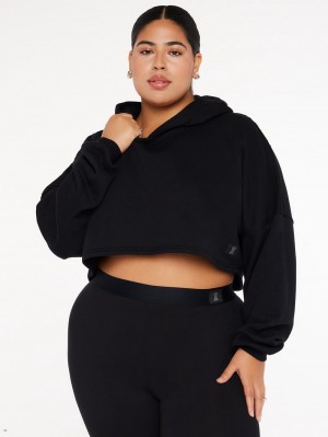 Black Savage X Fenty Xssential Cropped Women's Hoodie | OUCJLH230