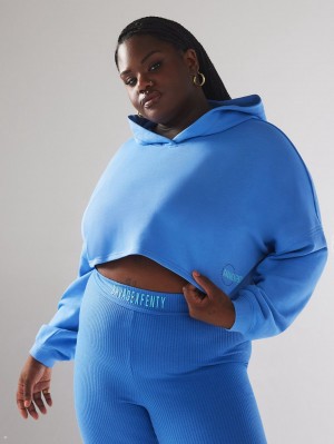 Blue Savage X Fenty Xssential Terry Scope Logo Cropped Women's Hoodie | KLOQGB780