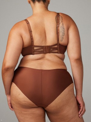 Brown Savage X Fenty New Microfiber No-Show Women's Hipster Panty | RPGIKB846