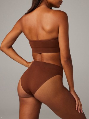 Brown Savage X Fenty Seamless High-Waist Women's Bikini Panty | XSGJTR512