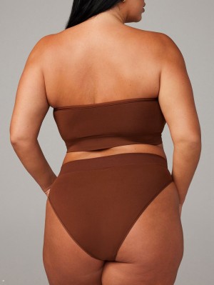 Brown Savage X Fenty Seamless High-Waist Women's Bikini Panty | TOLJPX861