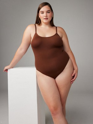 Brown Savage X Fenty Seamless Teddy Women's Bodysuit | PDAKZS350