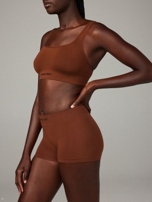 Brown Savage X Fenty Seamless Women's Boy Shorts | BHOKNE467