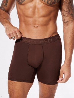 Brown Savage X Fenty Shadow Fit Boxer Men's Briefs | QCENBL719