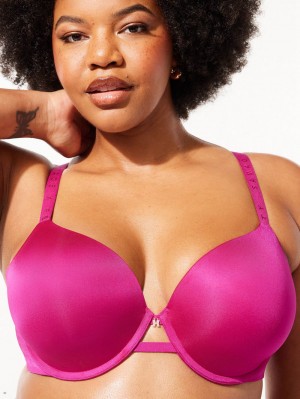 Deep Pink Savage X Fenty New Microfiber Women's T-Shirt Bra | FONMSA610