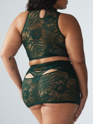 Green Savage X Fenty Shadowplay Lace Keyhole Women's Skirts | PCTGXS239