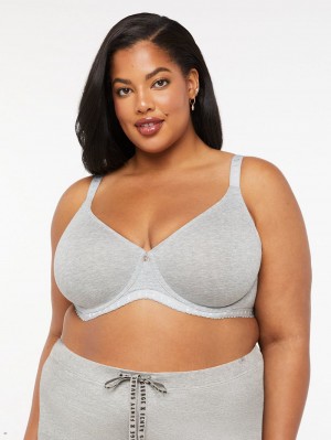 Grey Savage X Fenty Cotton Jersey Women's Unlined Bra | YLDVRB417