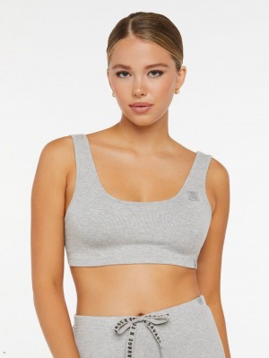 Grey Savage X Fenty Rib Sleep Crop Women's Tops | BFJAOR615