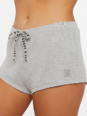 Grey Savage X Fenty Rib Sleep Women's Shorts | BSYNUV742