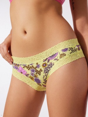 Multicolor Savage X Fenty Cotton Essentials Lace-Trim Women's Cheeky Panty | NKPMOJ856