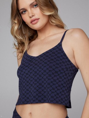 Navy Savage X Fenty Cotton Essentials Cami Women's Tank | IGCEXA410