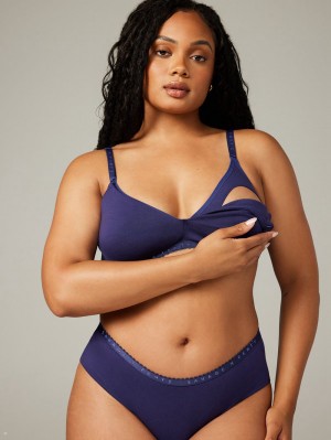 Navy Savage X Fenty Cotton Maternity Women's Bralettes | AUSPYO792