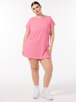 Pink Savage X Fenty Xssential Baby Tee Women's Dress | NEKPUY704