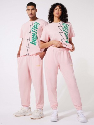 Pink Savage X Fenty Xssential Terry Scope Logo Classic Men's Sweatpant | VYAQGC403