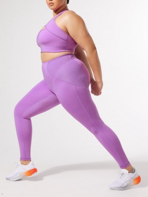 Purple Savage X Fenty Curve Alert High-Waist Rib Women's Leggings | XVIFOH264