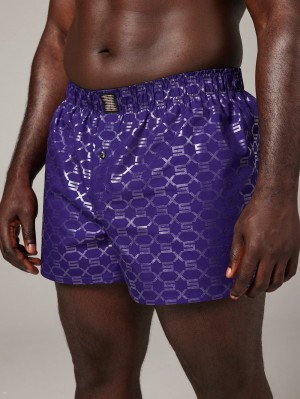 Purple Savage X Fenty Knight Shift Cotton Boxers Men's Shorts | RCKJLA562