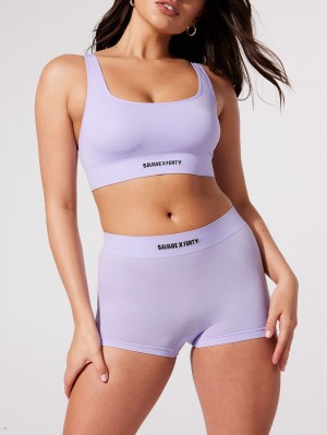 Purple Savage X Fenty Seamless Women's Boy Shorts | JFPSUC635