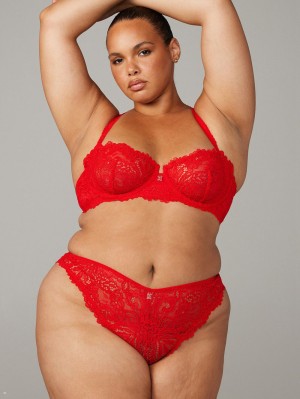 Red Savage X Fenty Romantic Corded Lace Unlined Women's Balconette Bra | WAJZSF095