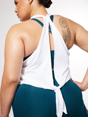 White Savage X Fenty Light Layer Open-Back Tank Women's Tops | NFKTMQ139