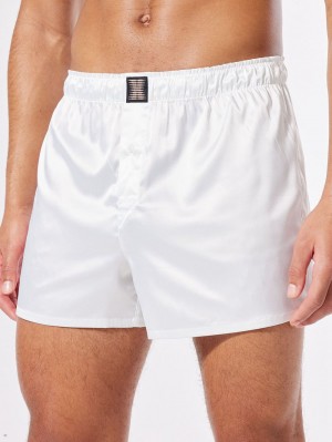 White Savage X Fenty Satin Boxers Men's Shorts | LHKODX350