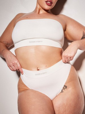 White Savage X Fenty Seamless High-Waist Women's Thong Panty | BQHAKP594