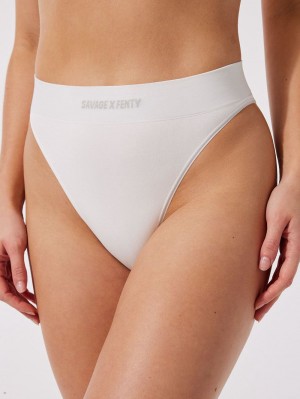 White Savage X Fenty Seamless High-Waist Women's Bikini Panty | FLREXV360