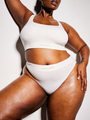 White Savage X Fenty Seamless Scoop-Neck Women's Bralettes | XOAGBL529