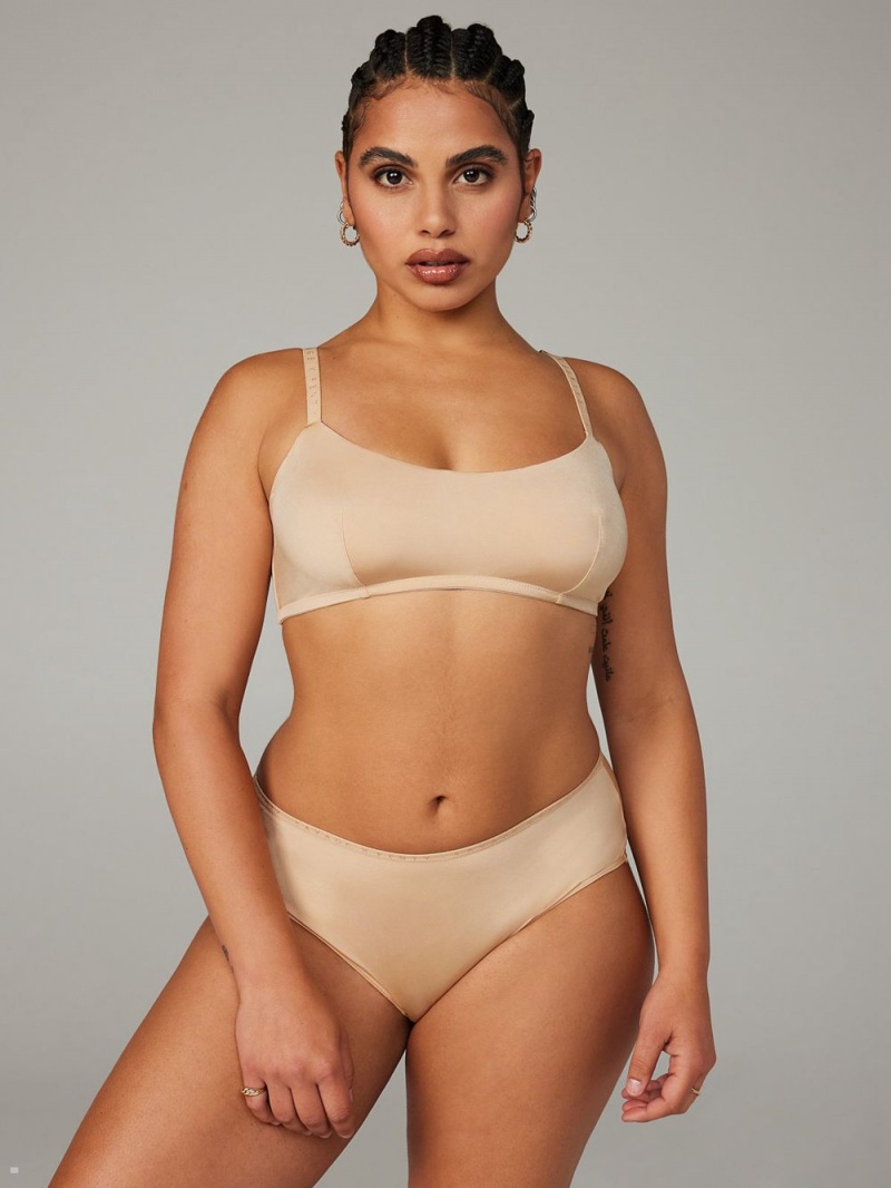 Beige Savage X Fenty New Microfiber Unlined Women's Bralettes | EDFZSK953