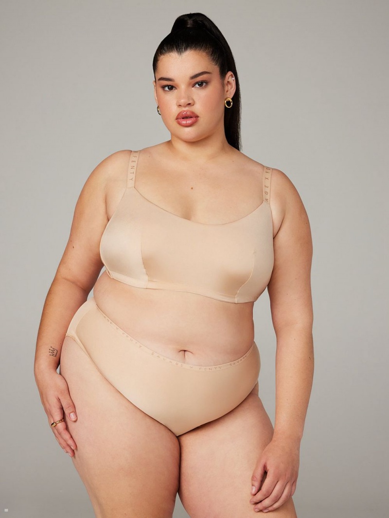 Beige Savage X Fenty New Microfiber Unlined Women's Bralettes | FCEMIG351